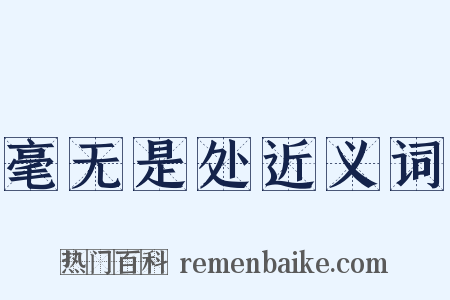 毫无是处近义词是什么意思的图片